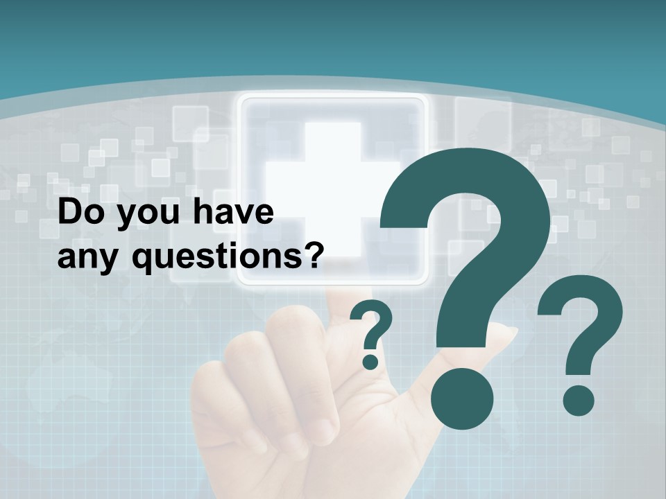 A Person Touching A Button With A Cross On It PowerPoint Template