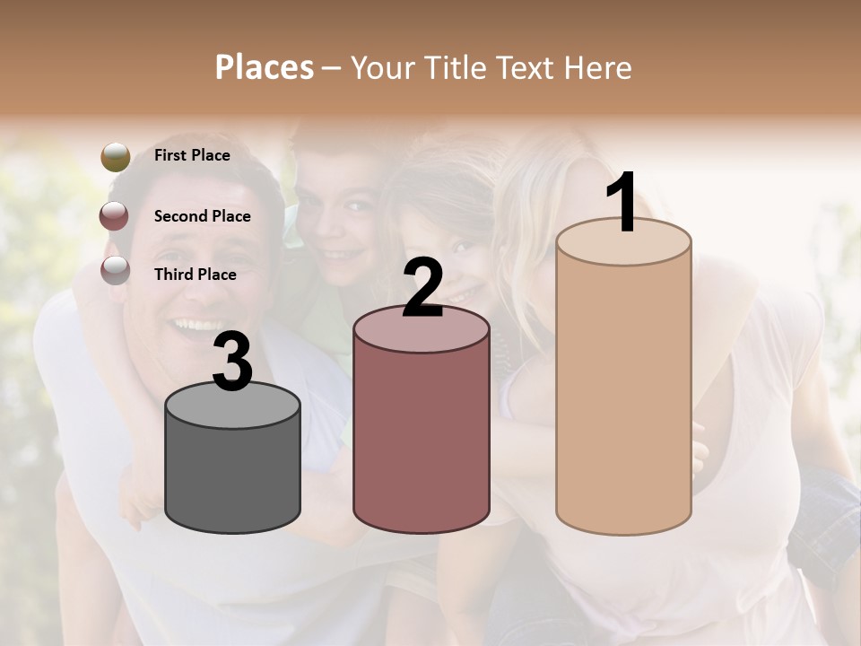 A Family Is Smiling For The Camera PowerPoint Template