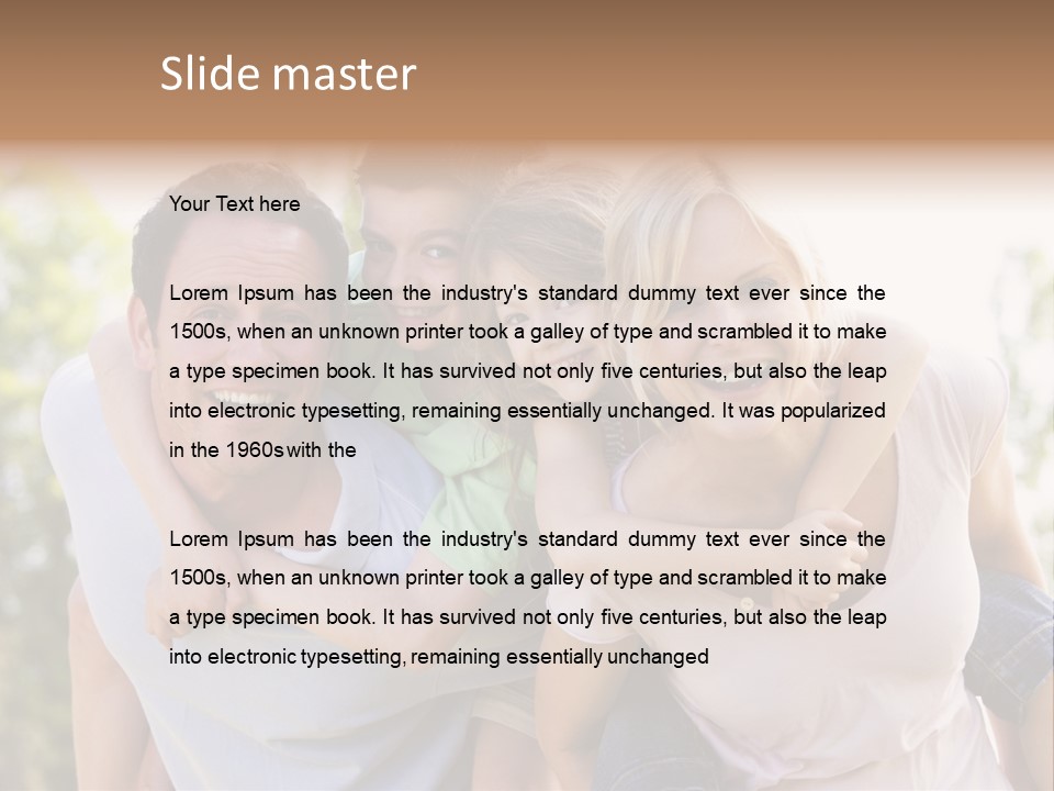 A Family Is Smiling For The Camera PowerPoint Template