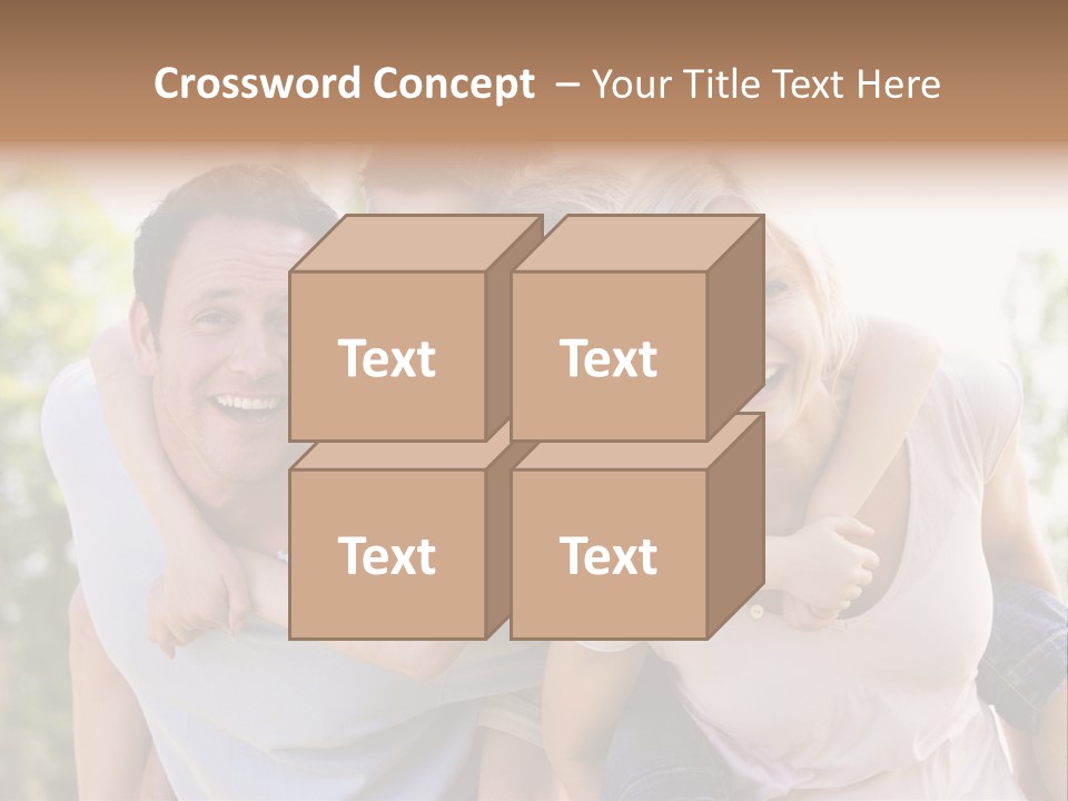 A Family Is Smiling For The Camera PowerPoint Template