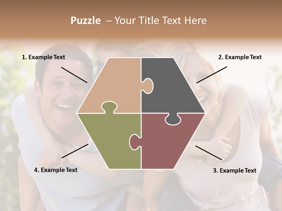 A Family Is Smiling For The Camera PowerPoint Template