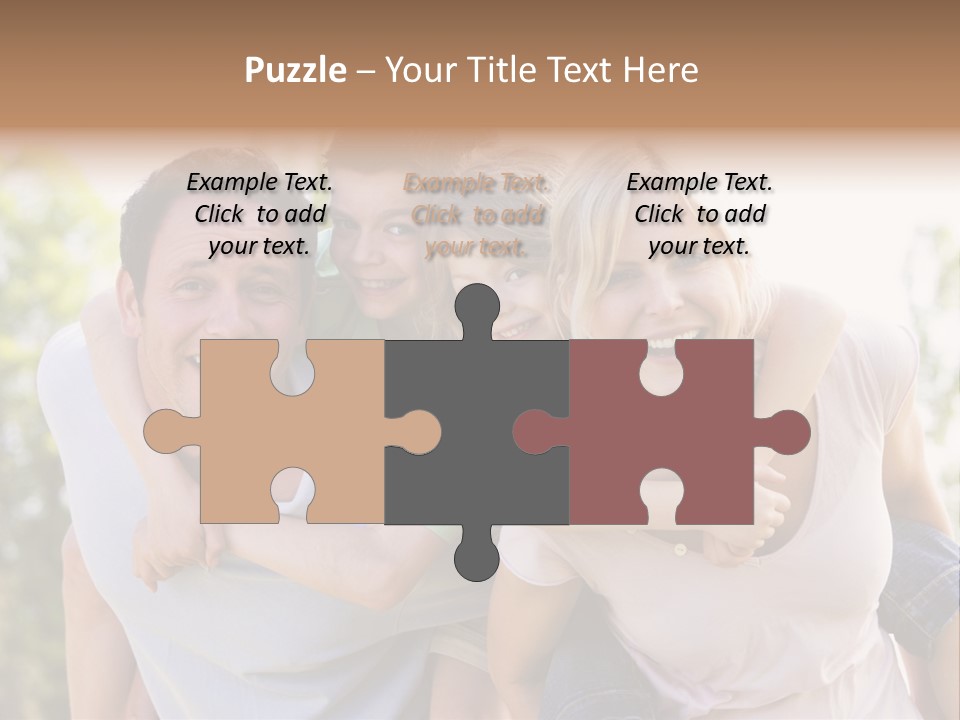 A Family Is Smiling For The Camera PowerPoint Template