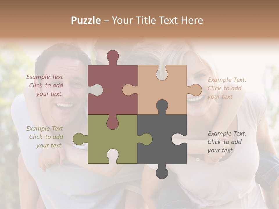 A Family Is Smiling For The Camera PowerPoint Template