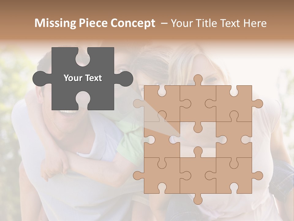 A Family Is Smiling For The Camera PowerPoint Template