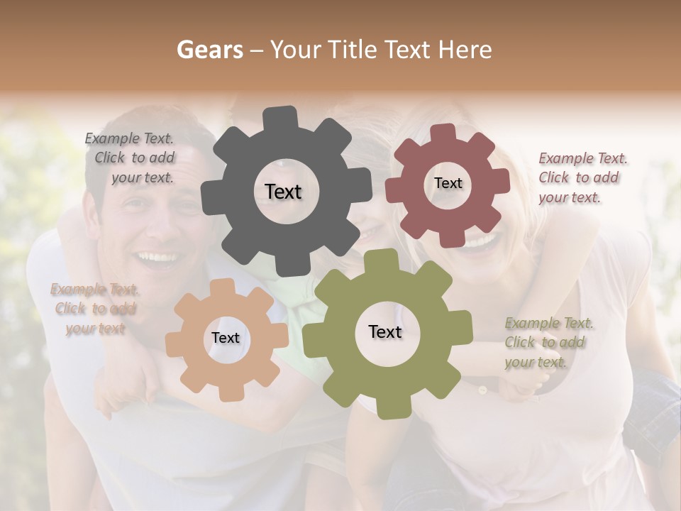 A Family Is Smiling For The Camera PowerPoint Template