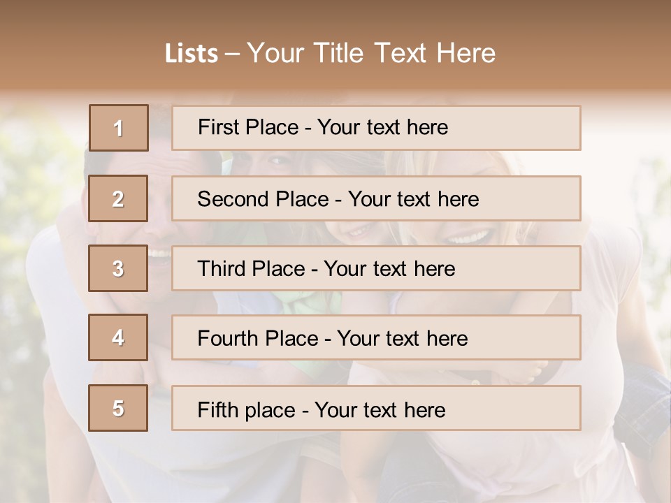A Family Is Smiling For The Camera PowerPoint Template