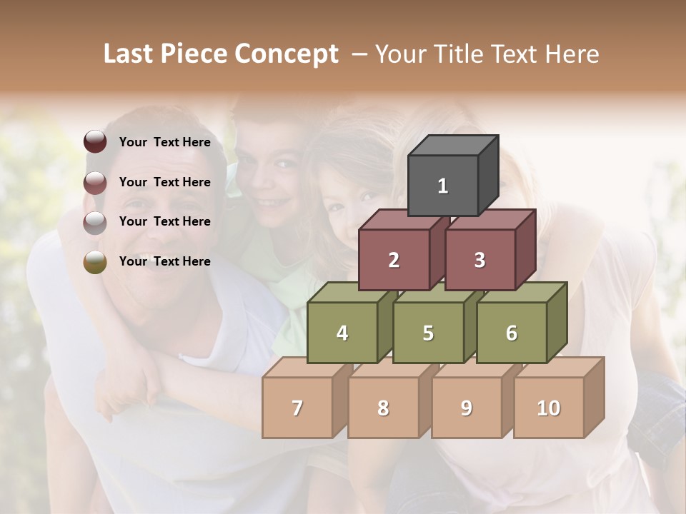 A Family Is Smiling For The Camera PowerPoint Template