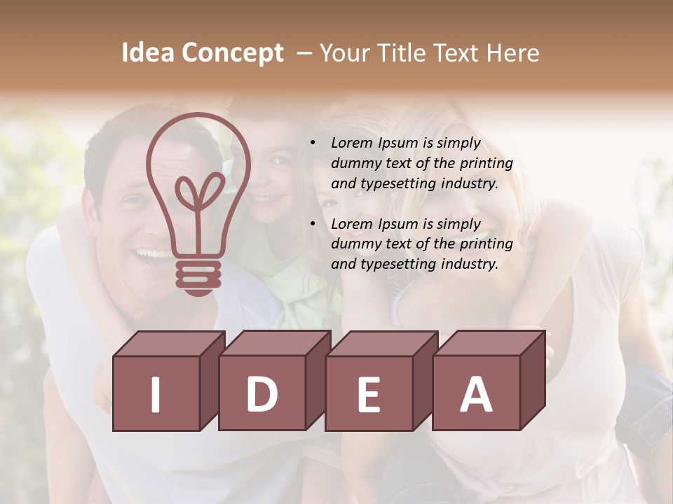 A Family Is Smiling For The Camera PowerPoint Template