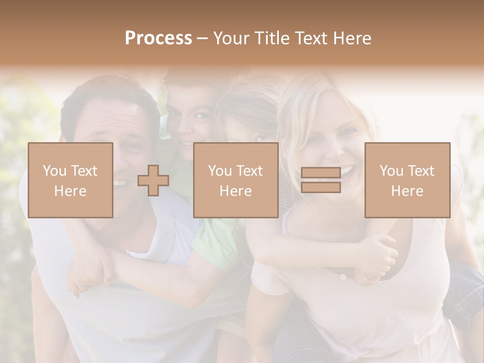 A Family Is Smiling For The Camera PowerPoint Template