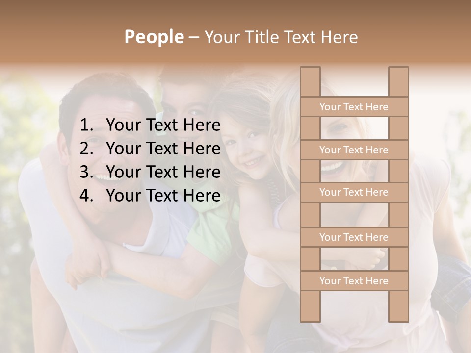A Family Is Smiling For The Camera PowerPoint Template