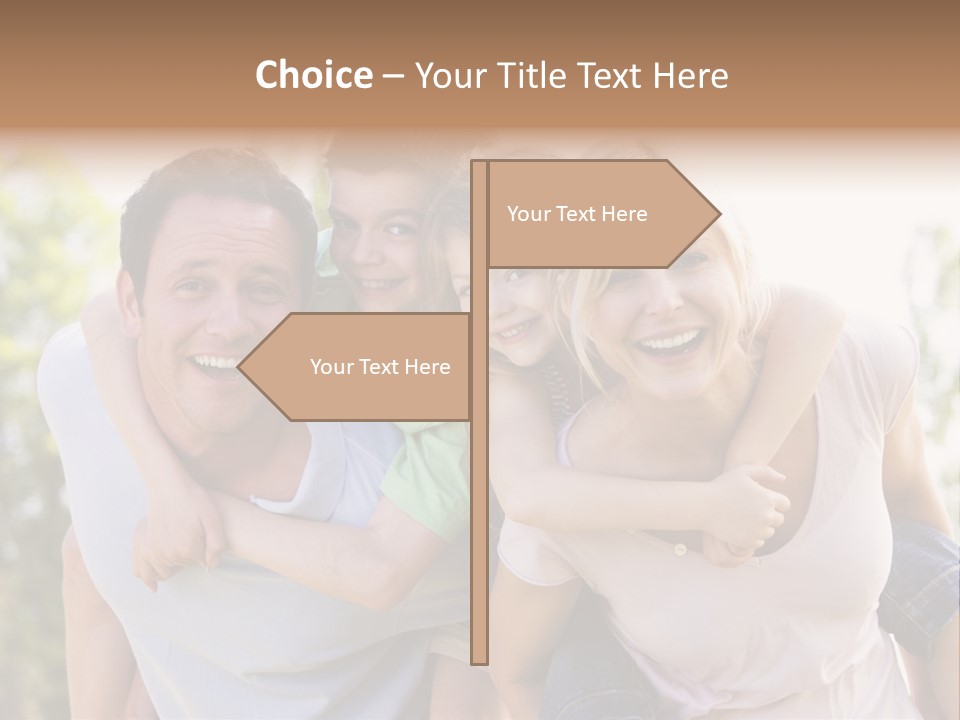 A Family Is Smiling For The Camera PowerPoint Template