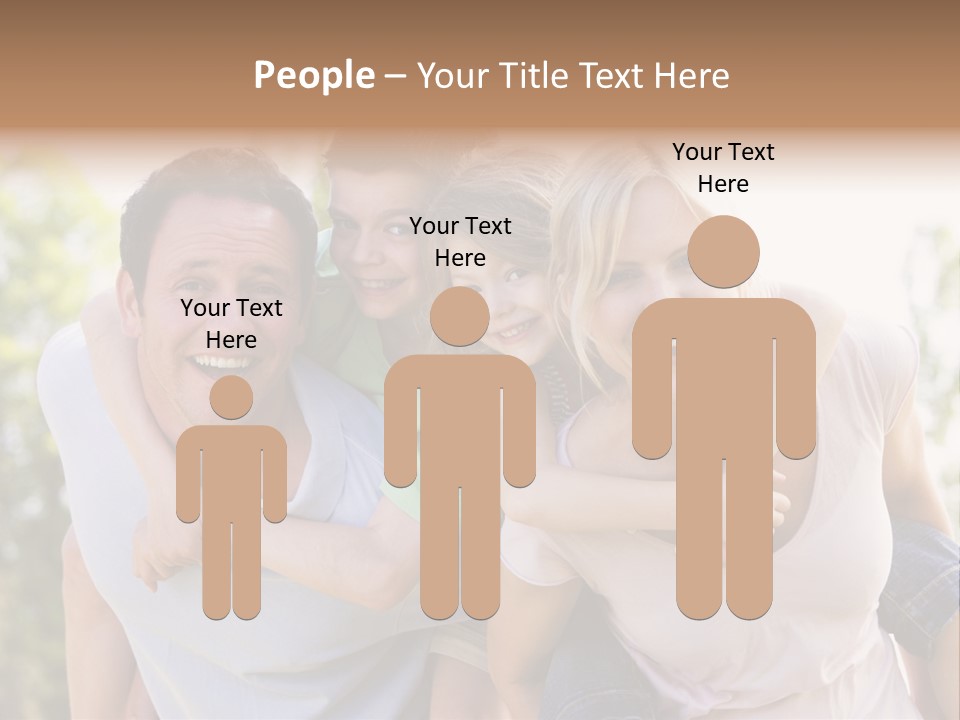 A Family Is Smiling For The Camera PowerPoint Template