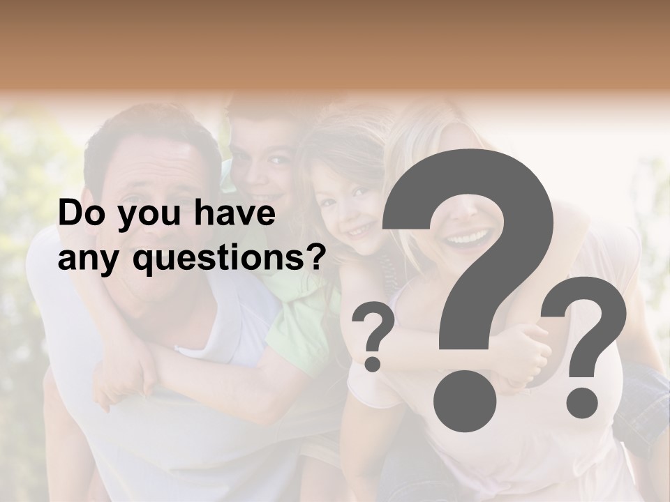 A Family Is Smiling For The Camera PowerPoint Template