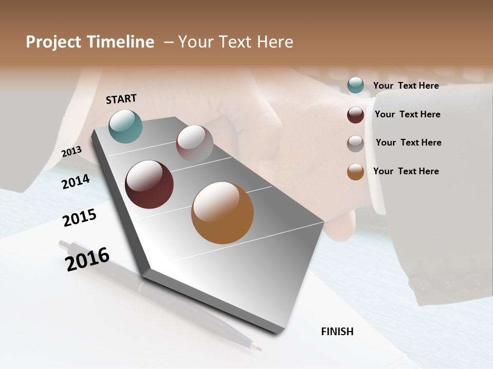 Two People Shaking Hands In Front Of A Keyboard PowerPoint Template