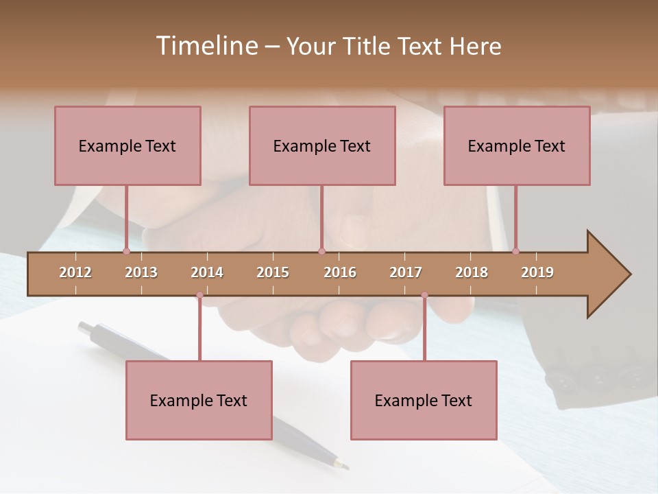 Two People Shaking Hands In Front Of A Keyboard PowerPoint Template