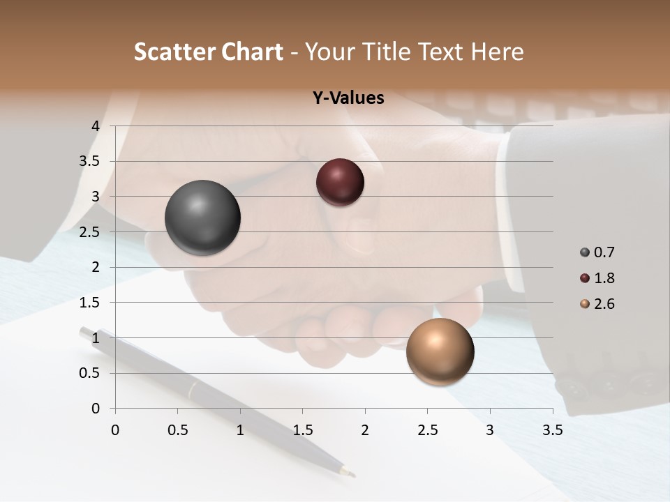Two People Shaking Hands In Front Of A Keyboard PowerPoint Template