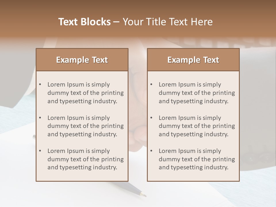 Two People Shaking Hands In Front Of A Keyboard PowerPoint Template
