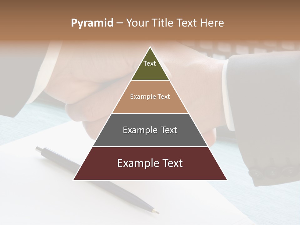 Two People Shaking Hands In Front Of A Keyboard PowerPoint Template