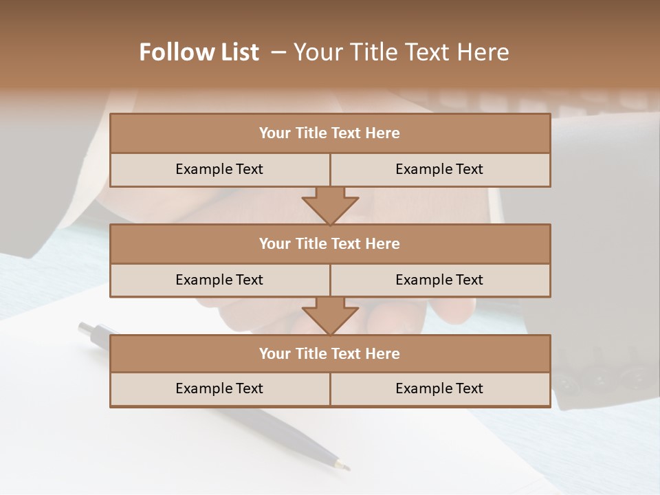 Two People Shaking Hands In Front Of A Keyboard PowerPoint Template