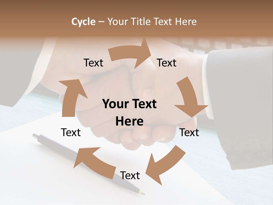 Two People Shaking Hands In Front Of A Keyboard PowerPoint Template