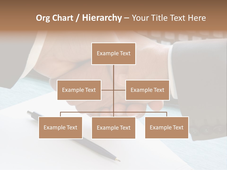 Two People Shaking Hands In Front Of A Keyboard PowerPoint Template