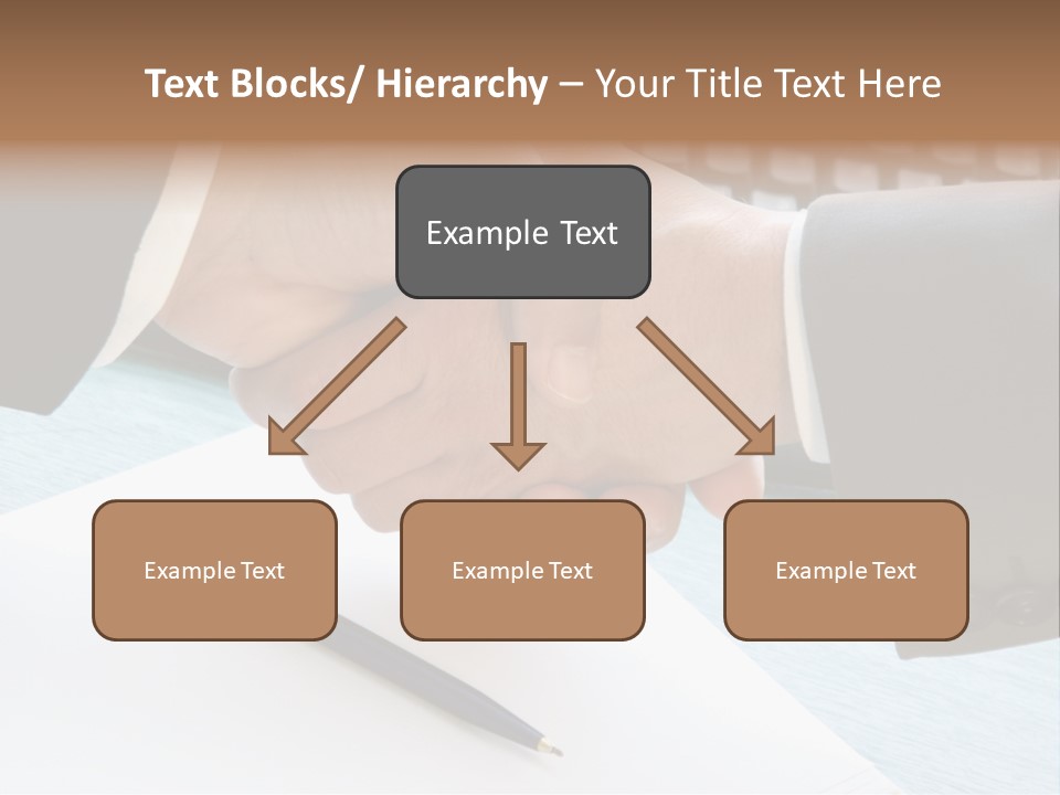 Two People Shaking Hands In Front Of A Keyboard PowerPoint Template