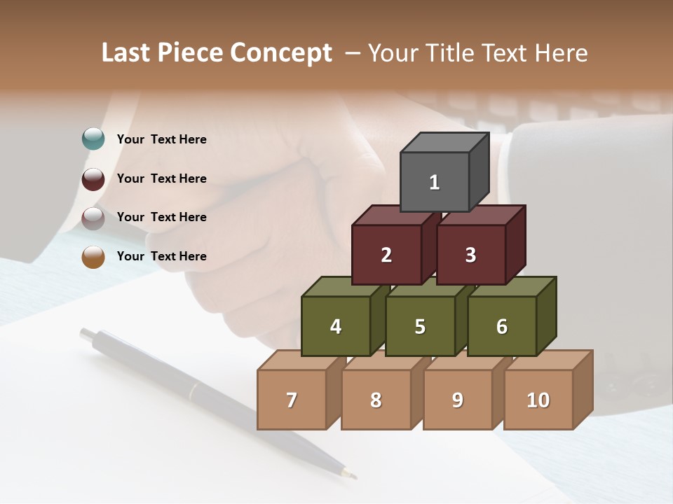 Two People Shaking Hands In Front Of A Keyboard PowerPoint Template