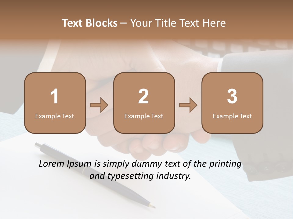 Two People Shaking Hands In Front Of A Keyboard PowerPoint Template