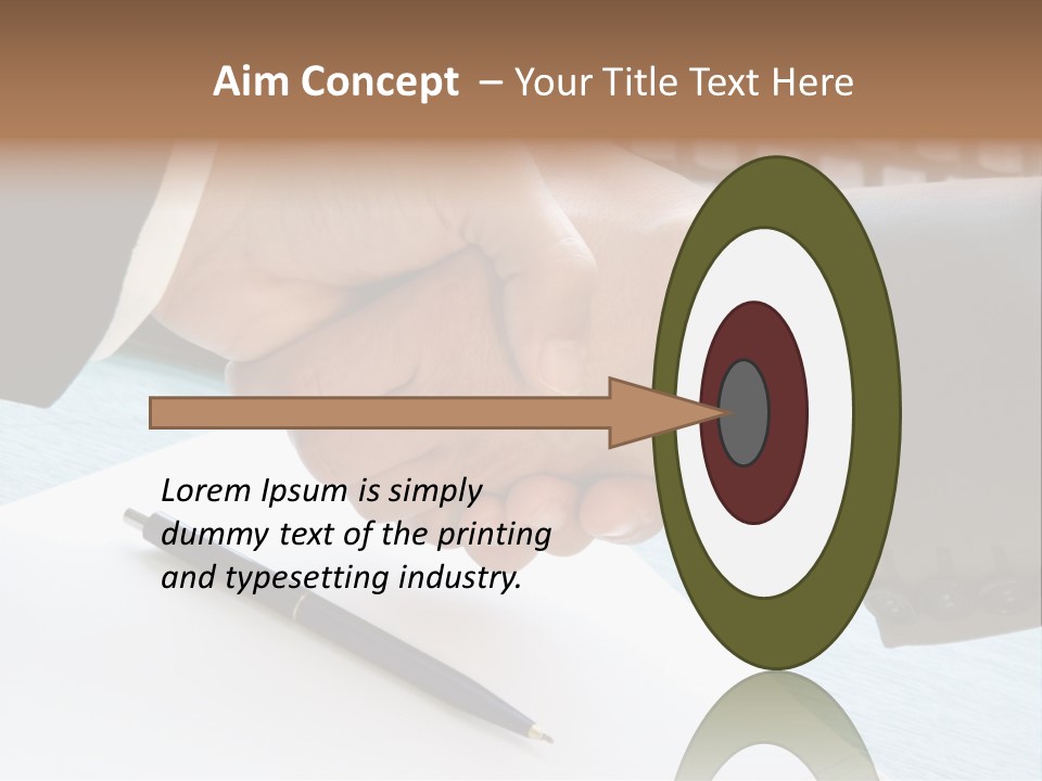Two People Shaking Hands In Front Of A Keyboard PowerPoint Template