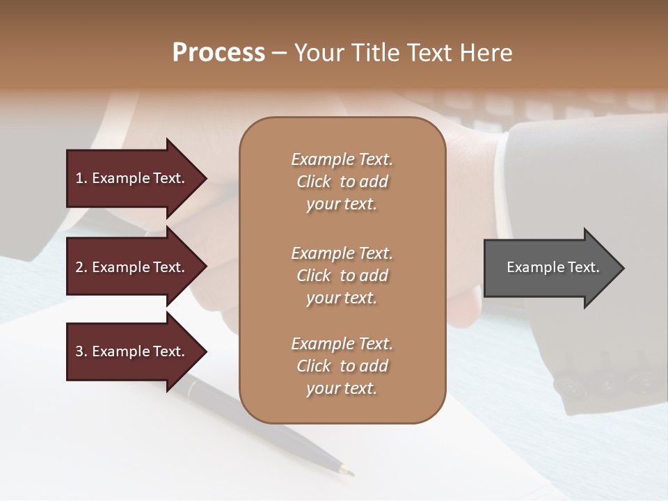 Two People Shaking Hands In Front Of A Keyboard PowerPoint Template