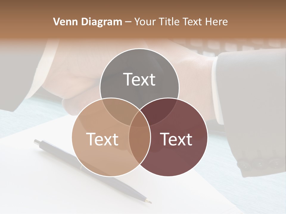 Two People Shaking Hands In Front Of A Keyboard PowerPoint Template