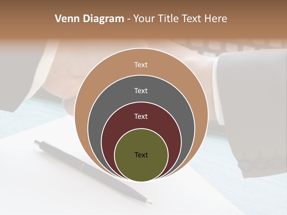 Two People Shaking Hands In Front Of A Keyboard PowerPoint Template