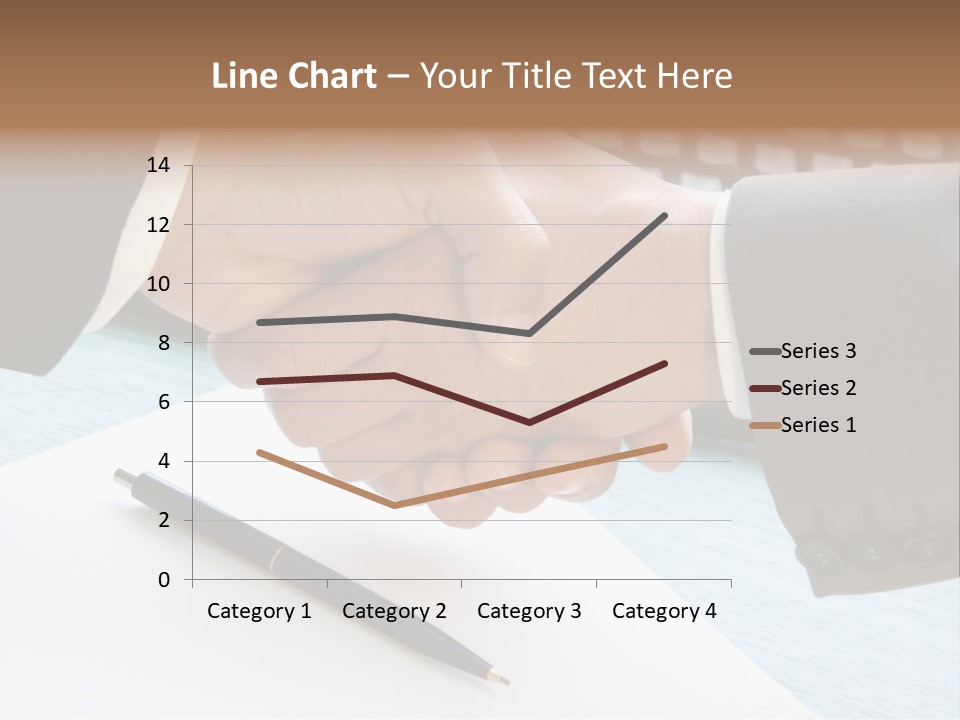 Two People Shaking Hands In Front Of A Keyboard PowerPoint Template