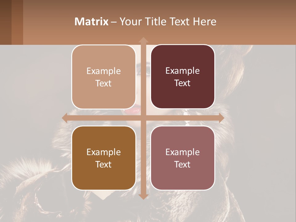 A Woman In A Fur Coat With A Red Lipstick PowerPoint Template