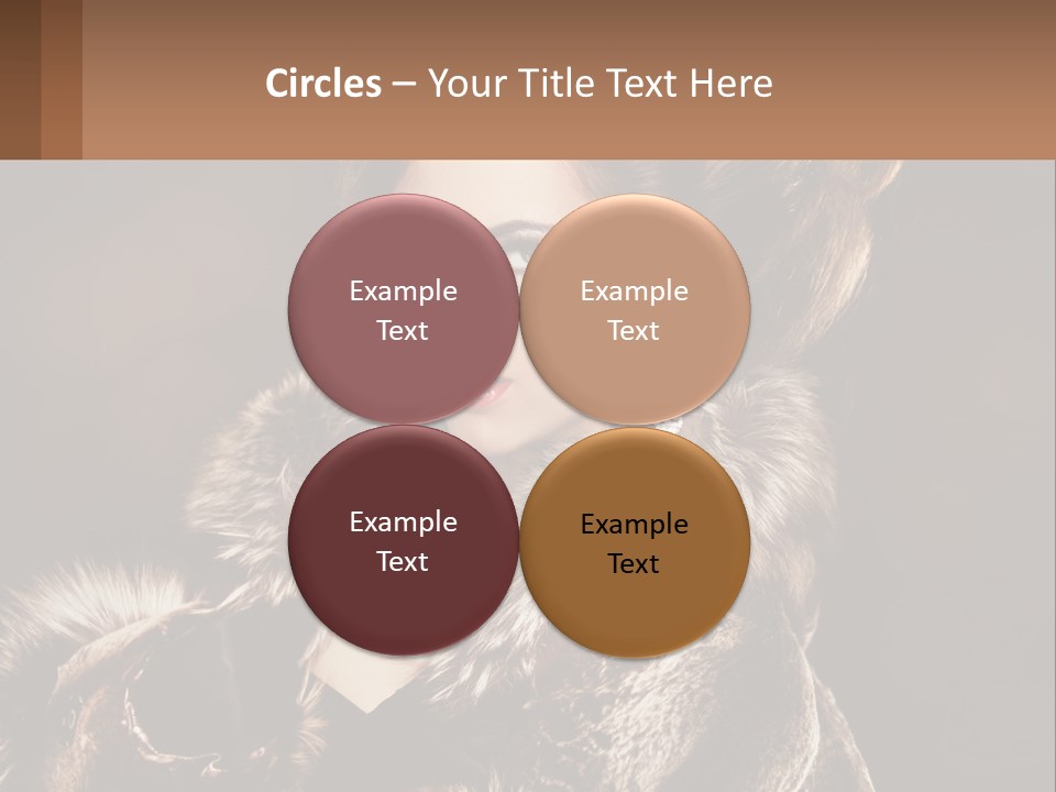 A Woman In A Fur Coat With A Red Lipstick PowerPoint Template