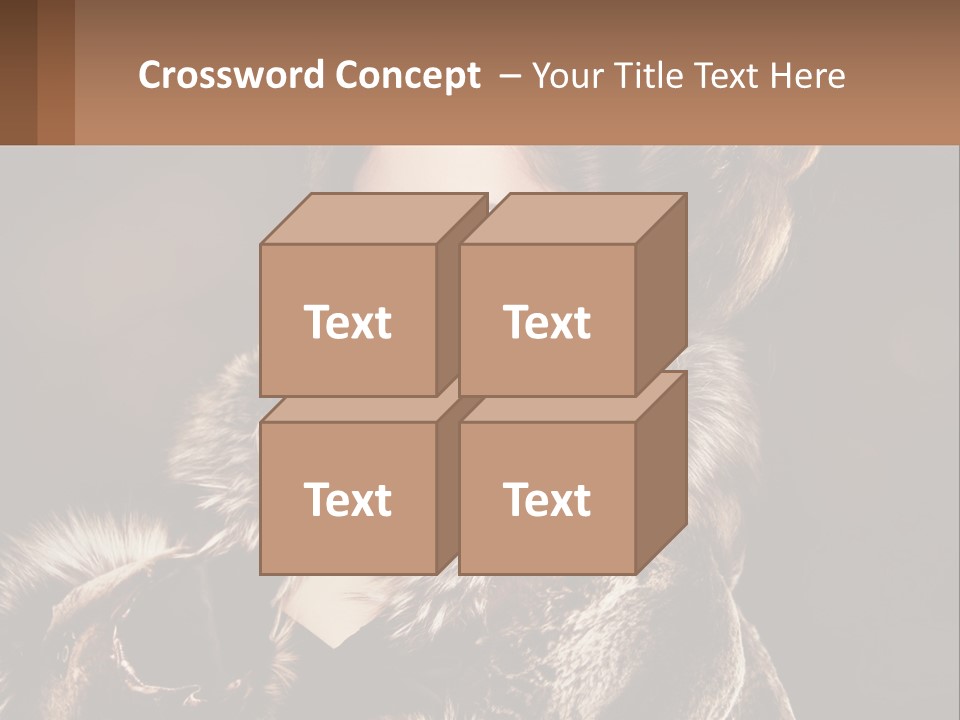 A Woman In A Fur Coat With A Red Lipstick PowerPoint Template