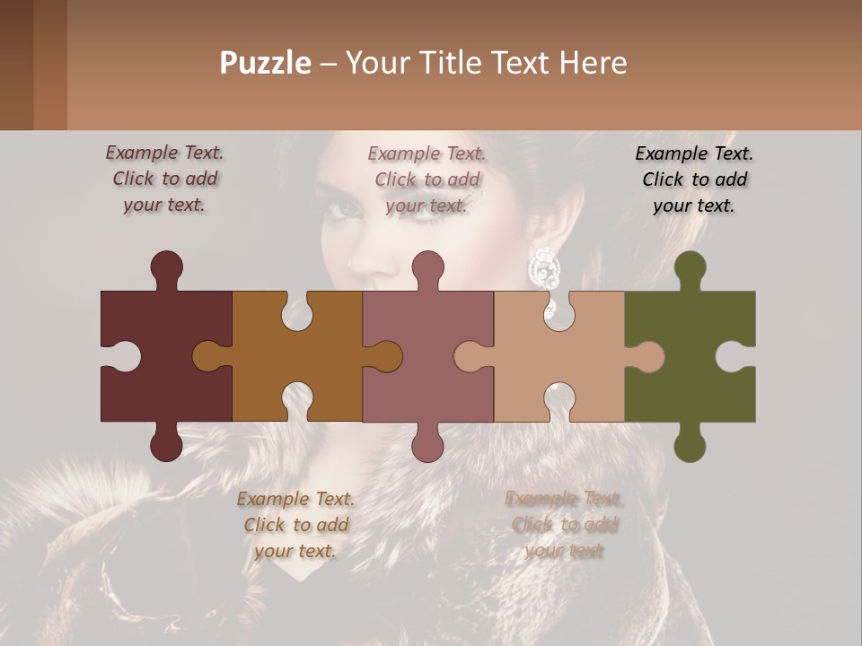 A Woman In A Fur Coat With A Red Lipstick PowerPoint Template