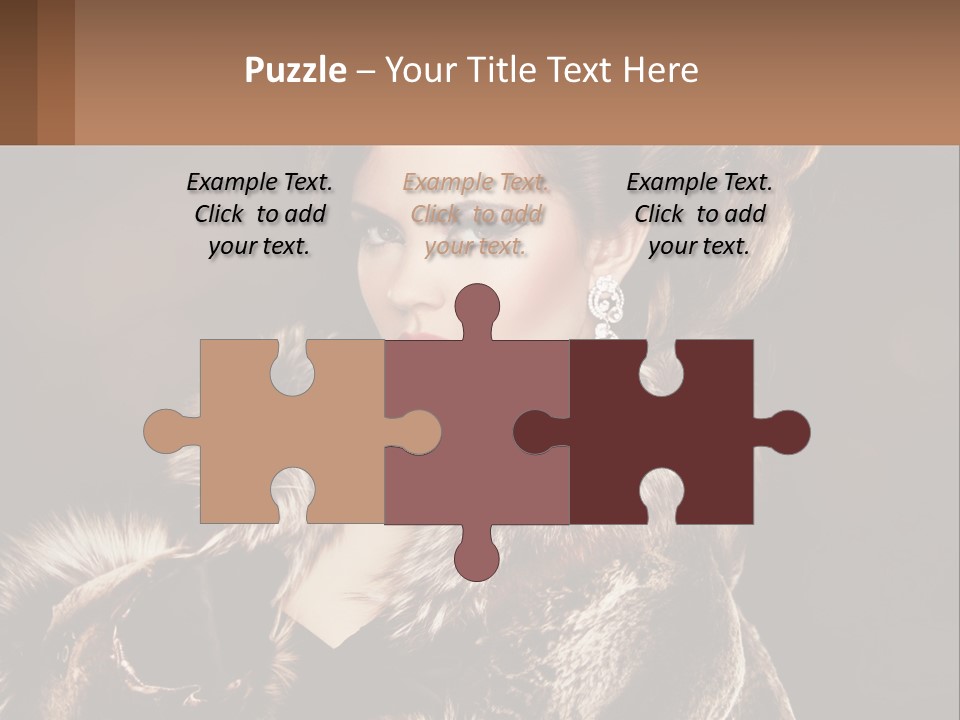 A Woman In A Fur Coat With A Red Lipstick PowerPoint Template