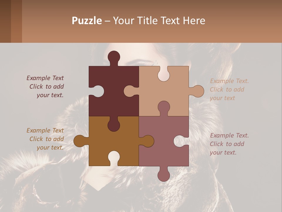 A Woman In A Fur Coat With A Red Lipstick PowerPoint Template