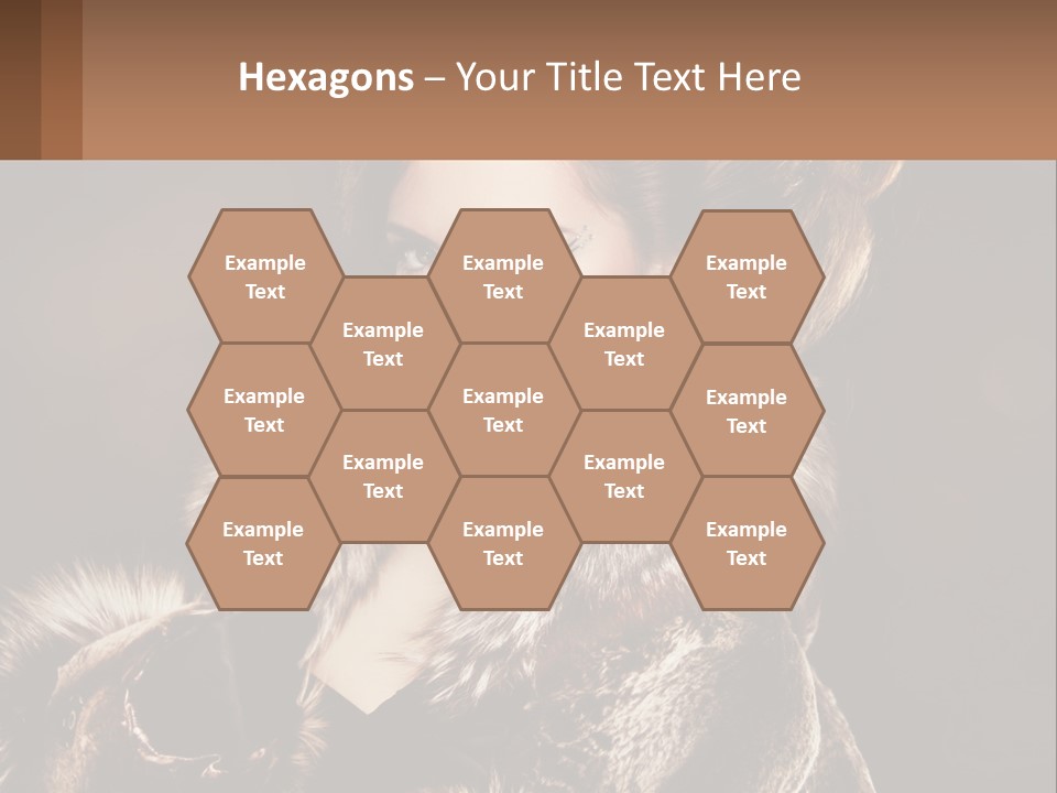 A Woman In A Fur Coat With A Red Lipstick PowerPoint Template