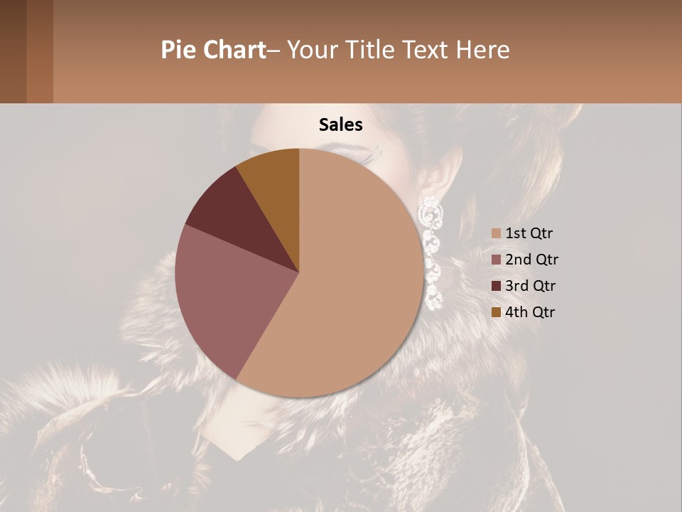 A Woman In A Fur Coat With A Red Lipstick PowerPoint Template