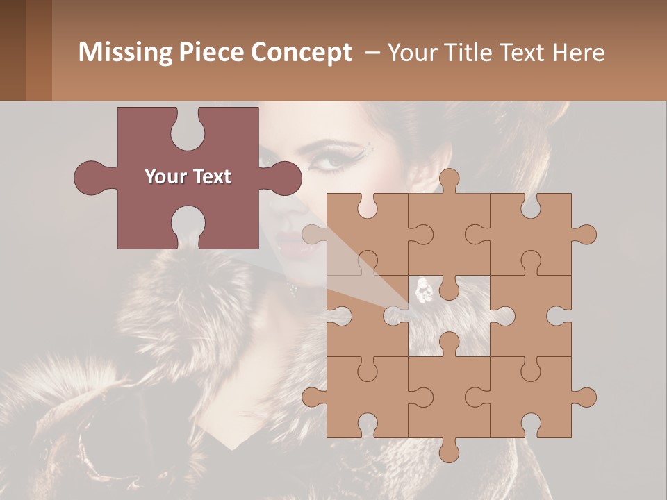 A Woman In A Fur Coat With A Red Lipstick PowerPoint Template