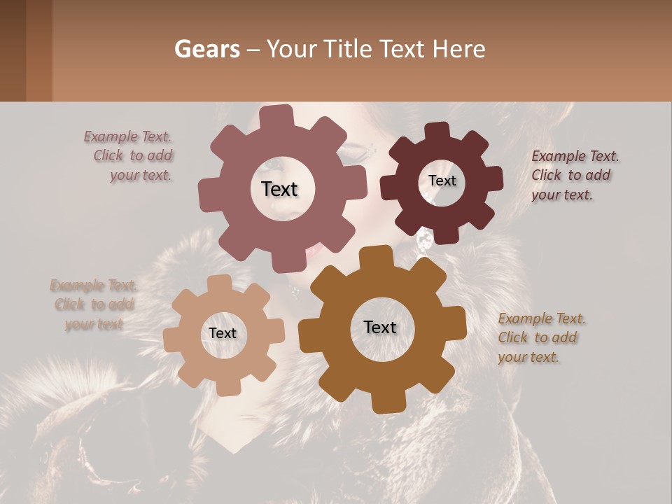 A Woman In A Fur Coat With A Red Lipstick PowerPoint Template