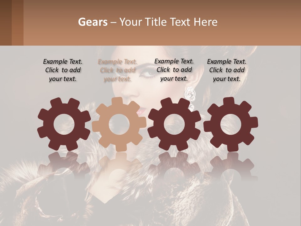 A Woman In A Fur Coat With A Red Lipstick PowerPoint Template