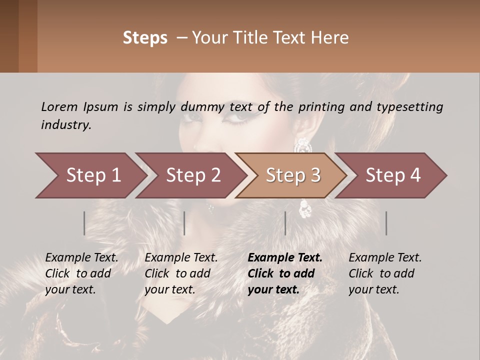 A Woman In A Fur Coat With A Red Lipstick PowerPoint Template