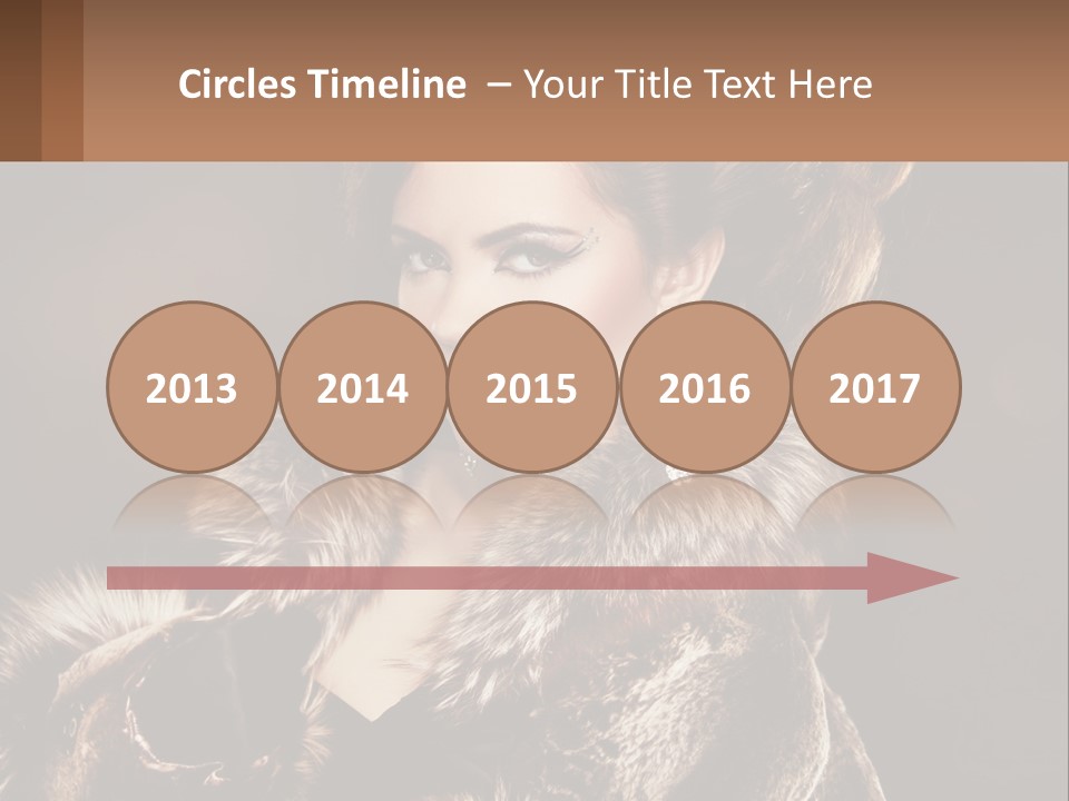 A Woman In A Fur Coat With A Red Lipstick PowerPoint Template