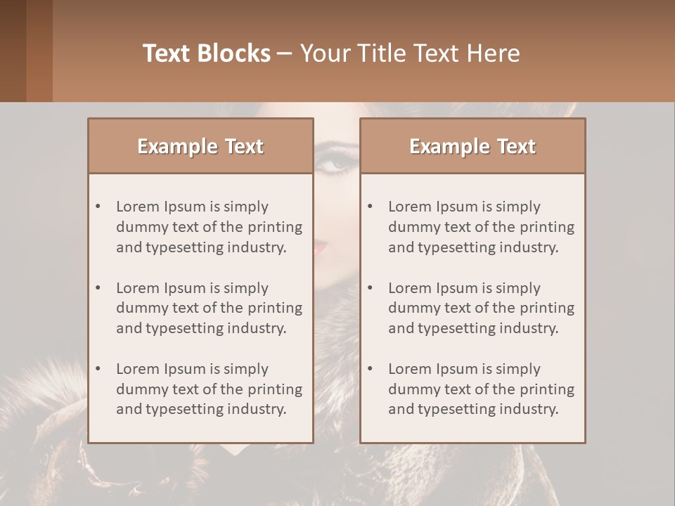 A Woman In A Fur Coat With A Red Lipstick PowerPoint Template