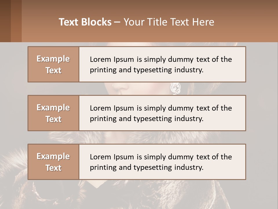 A Woman In A Fur Coat With A Red Lipstick PowerPoint Template