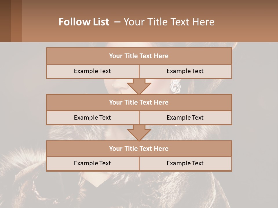 A Woman In A Fur Coat With A Red Lipstick PowerPoint Template