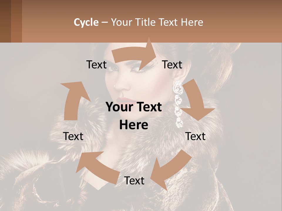 A Woman In A Fur Coat With A Red Lipstick PowerPoint Template